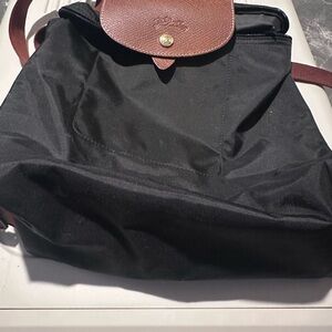 Longchamp Black and Brown Backpack
